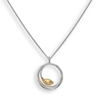 Be-Leaf necklace by Ed Levin - 18inch sterling silver and 14k gold              