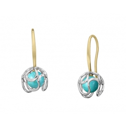 Chantilly Earrings by Ed Levin - sterling silver and 14k gold 