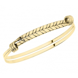 Herringbone Signature bracelet by Ed Levin - 14K Gold 