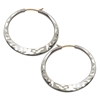Sterling Hand Hammered hoop by Ed Levin 