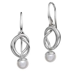 Sterling Knotty earring w/prl by Ed Levin 