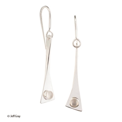 Sterling moonstone hammered dangle by Jeff Gray 