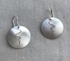 Matte Silver squiggle disc earring 
