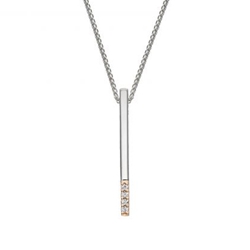Sleek Sparkle Pendant - sterling silver and 14k gold 